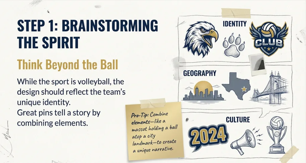 Brainstorming Ideas Volleyball design reflecting team identity